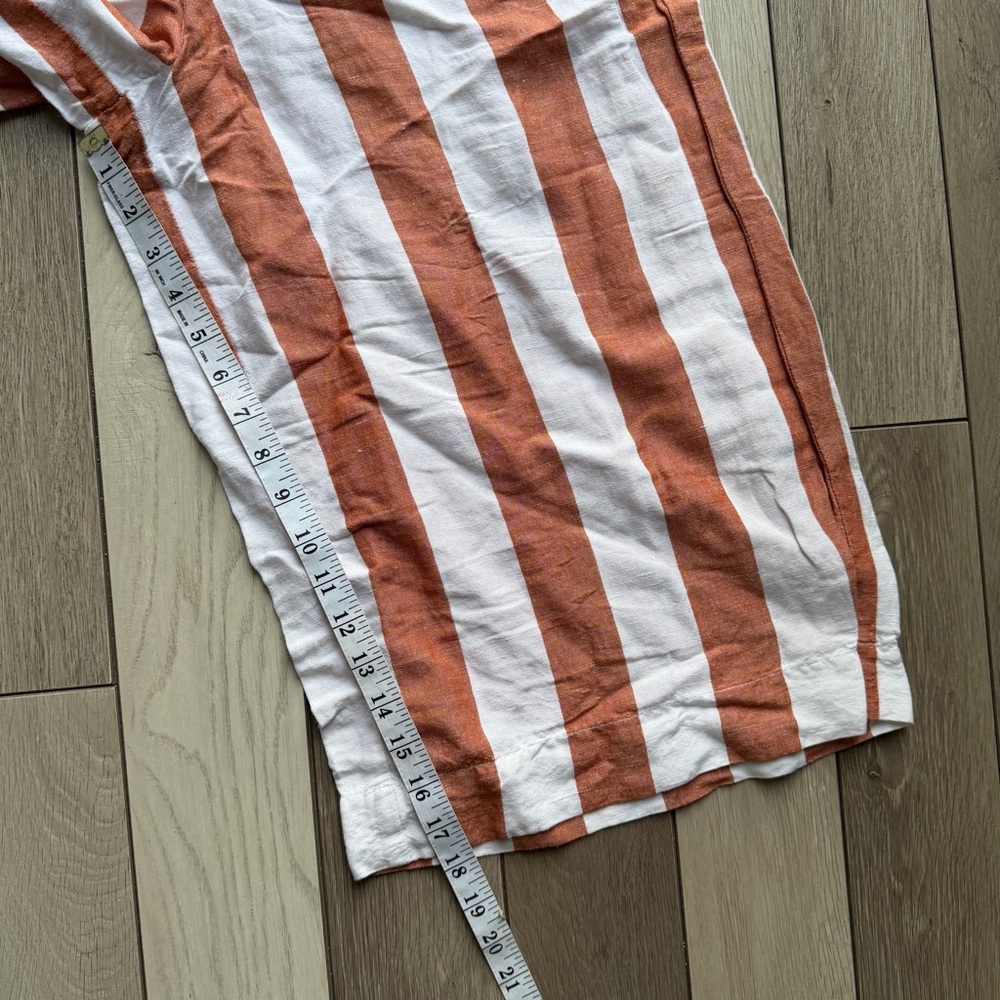 Madewell White & Rust Striped Wide-Leg Cropped Pants - Picture 7 of 8